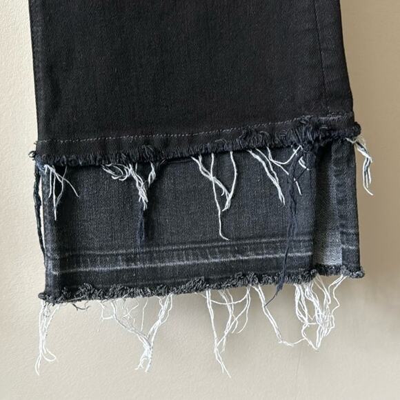 RAG & BONE DOUBLE HEM CROP FLARE JEANS SIZE 27 BLACK & CHARCOAL - Picture 3 of 7